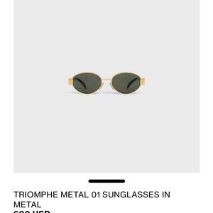 Celine Gold and Black Sunglasses